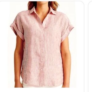 NWT Casa Cabana Sammie Dobby Pink & White Stripe Tunic